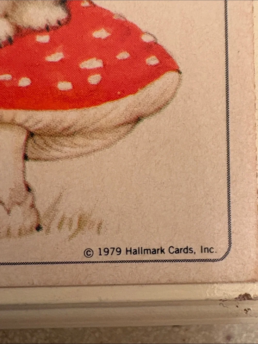 Hallmark Red and White Cute Kitten on Mushroom Wall Art